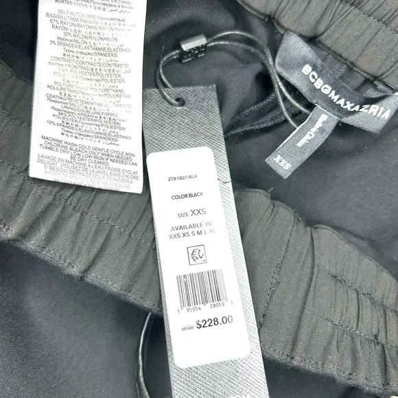 BCBG Faux Leather Trim Jogger Pants in Black – XXS - Picture 7 of 8